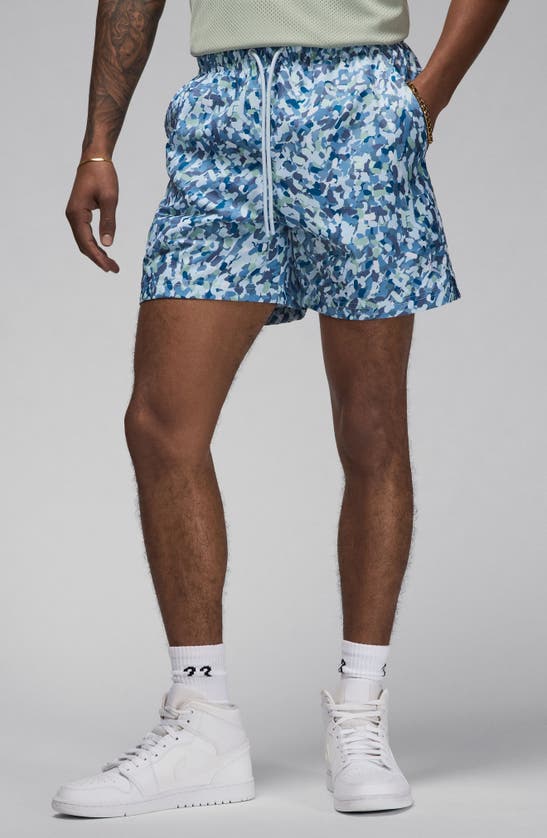 Shop Jordan Poolside Twill Shorts In Blue Tint/ White
