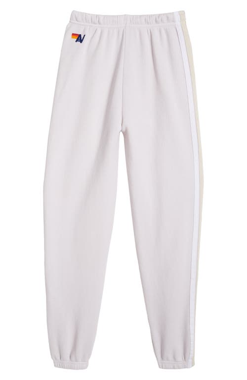 Shop Aviator Nation Stripe Sweatpants In Dove Grey/white Grey