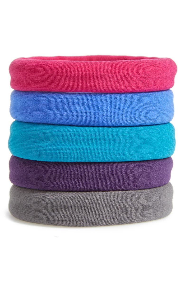 L. ERICKSON Set of 5 Sport Ponytail Holders, Main, color, 653