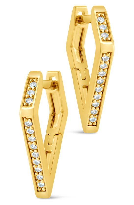 Sterling Forever Katalina Cubic Zirconia Hoop Earrings In Gold