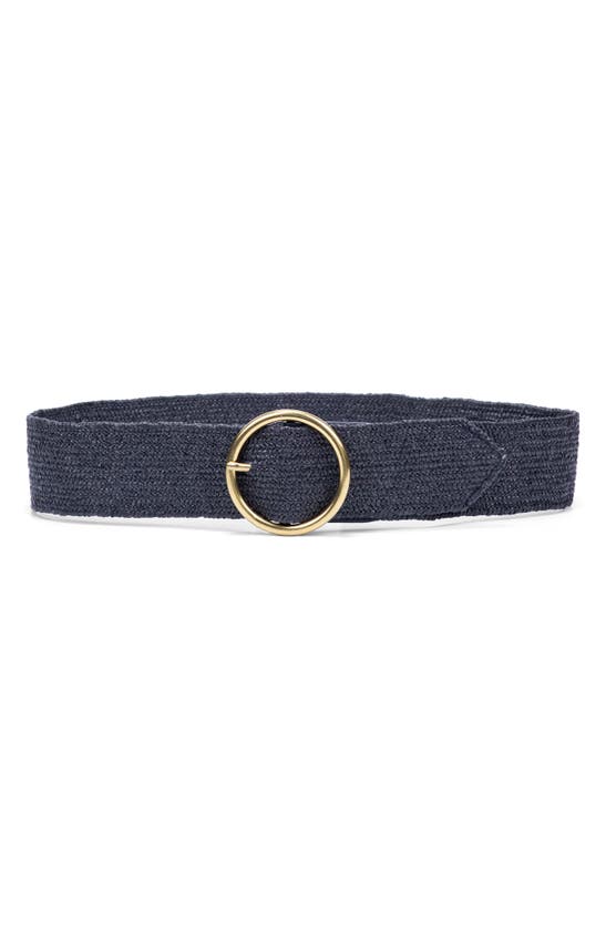 Linea Pelle Straw Stretch Belt In Black