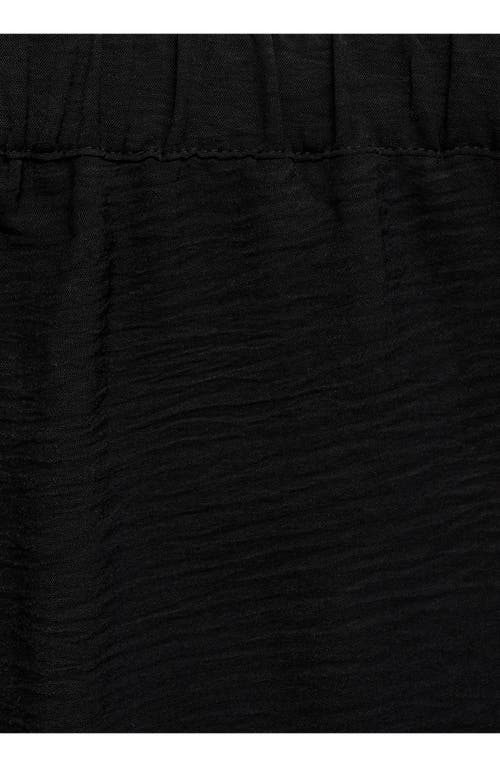 Mango Pleated Wide Leg Pants In Black