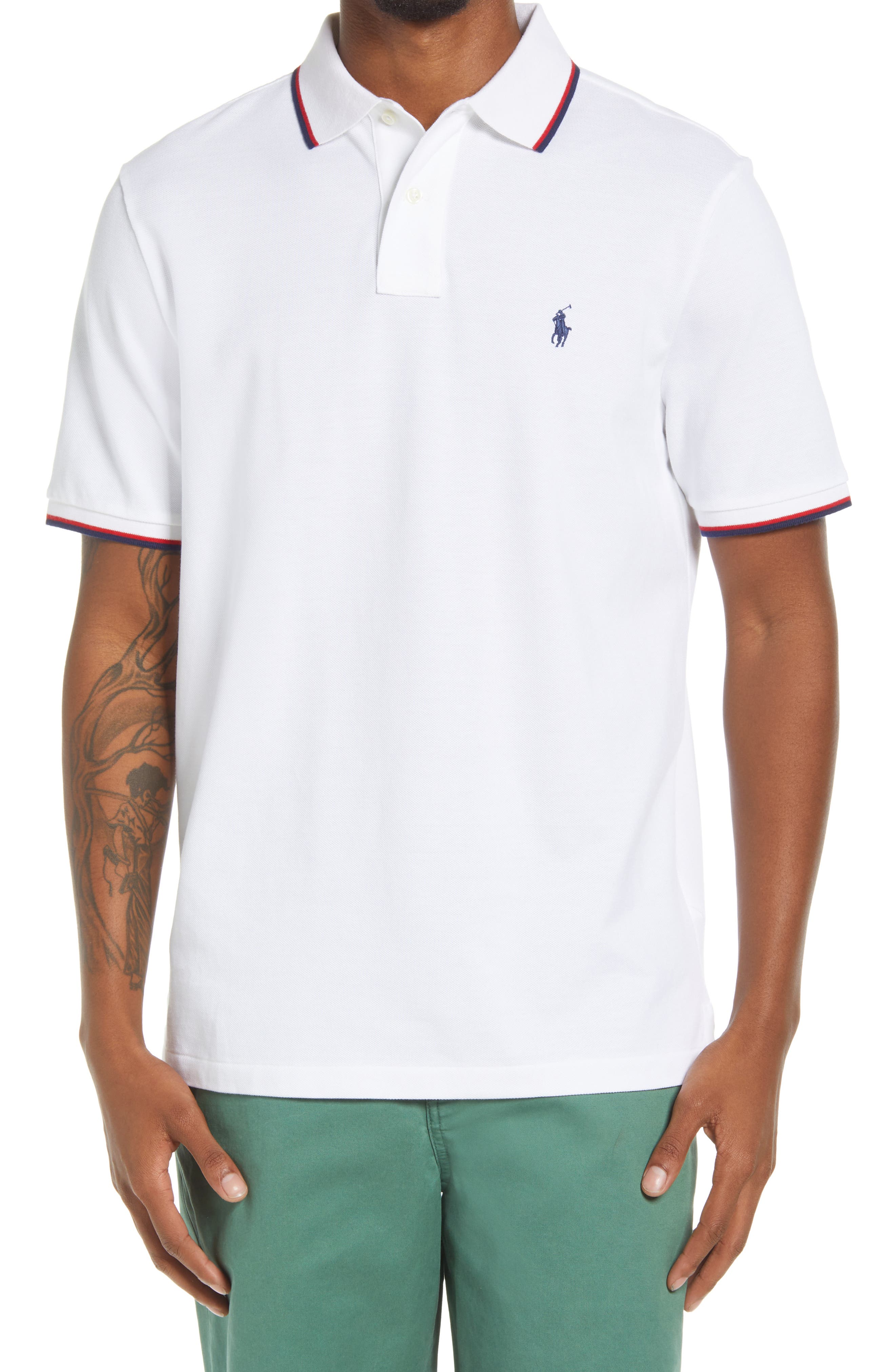 POLO RALPH LAUREN Men's Classic Fit Mesh Pony Logo Polo, Polo Black, Small  at  Men's Clothing store: Tennis Shirts