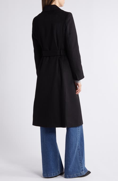 Shop Sam Edelman Wool Blend Wrap Coat In Black