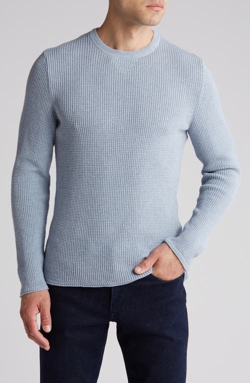 Men's Mini Waffle Crewneck T-Shirt in Washed French Blue