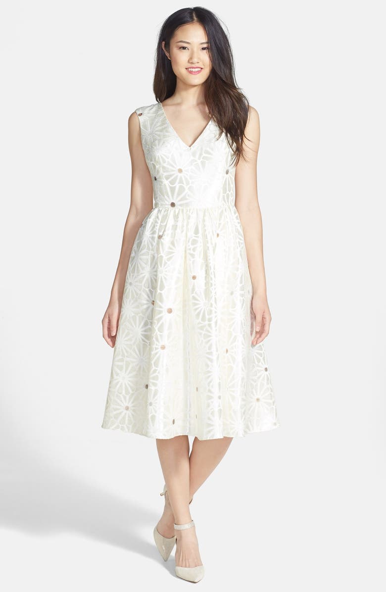 Mikael Aghal Daisy Brocade Fit & Flare Dress | Nordstrom