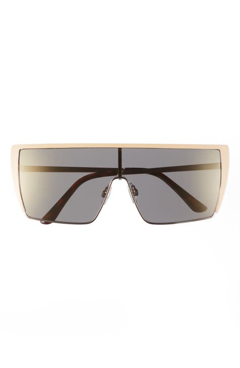 60mm Flat Top Rimless Shield Sunglasses