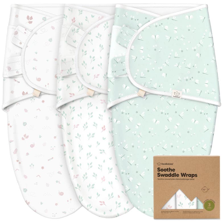Shop Keababies 3-pack Soothe Swaddle Wraps In Garden