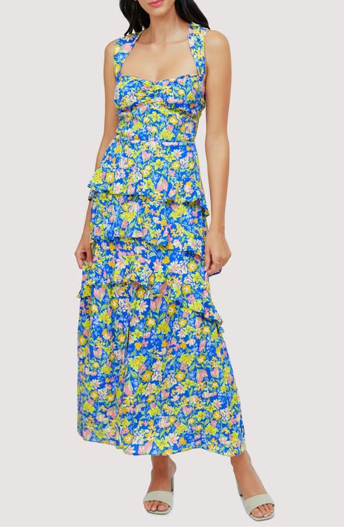 Lost + Wander Escapade Floral Tiered Maxi Sundress Blue-Multi at Nordstrom,