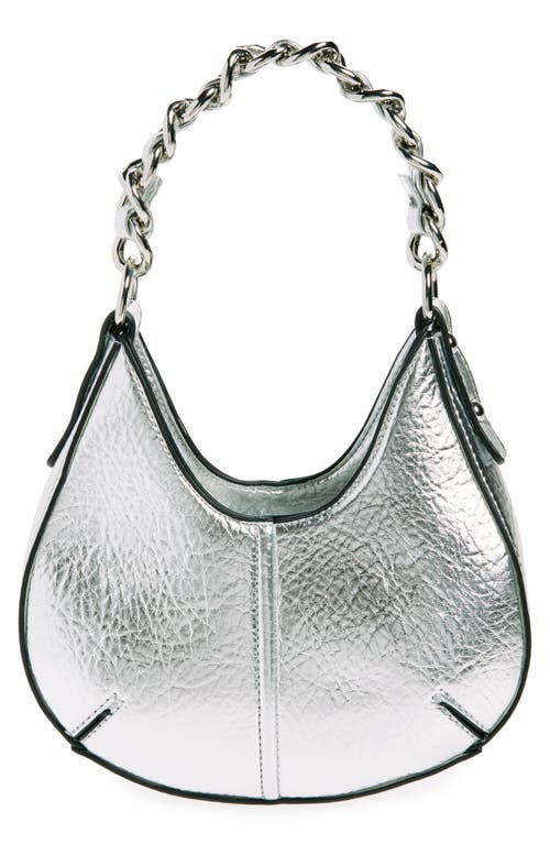 Shop Topshop Gerry Structured Metallic Faux Leather Shoulder Grab Bag In Silver