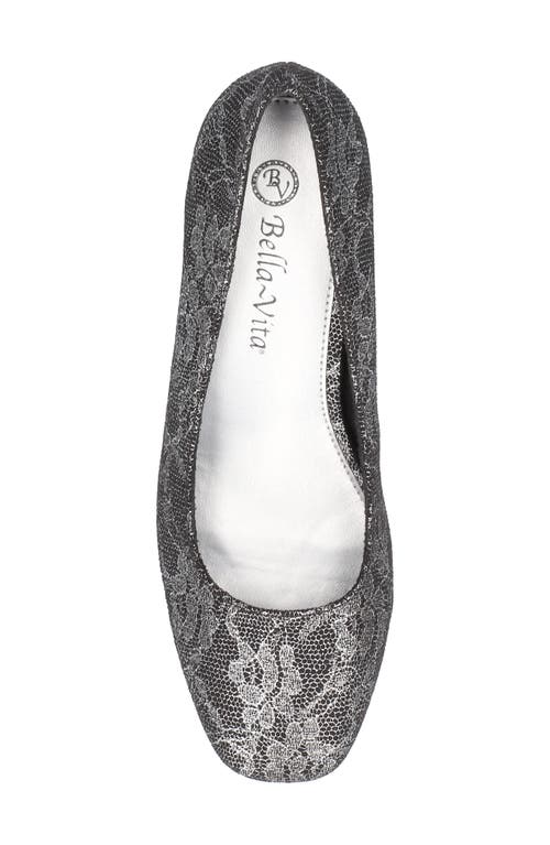 Bella Vita Jillian Square Toe Pump In Silver Lace