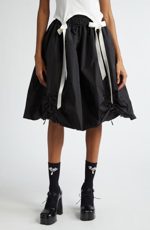 Simone Rocha Ruched Padded Nylon Midi Skirt in Black at Nordstrom, Size 8 Us