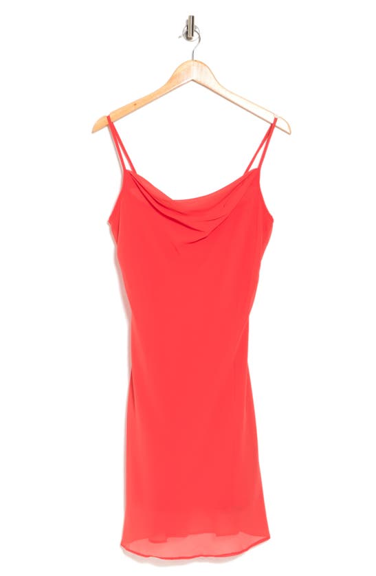Tash And Sophie Chiffon Minidress In Coral