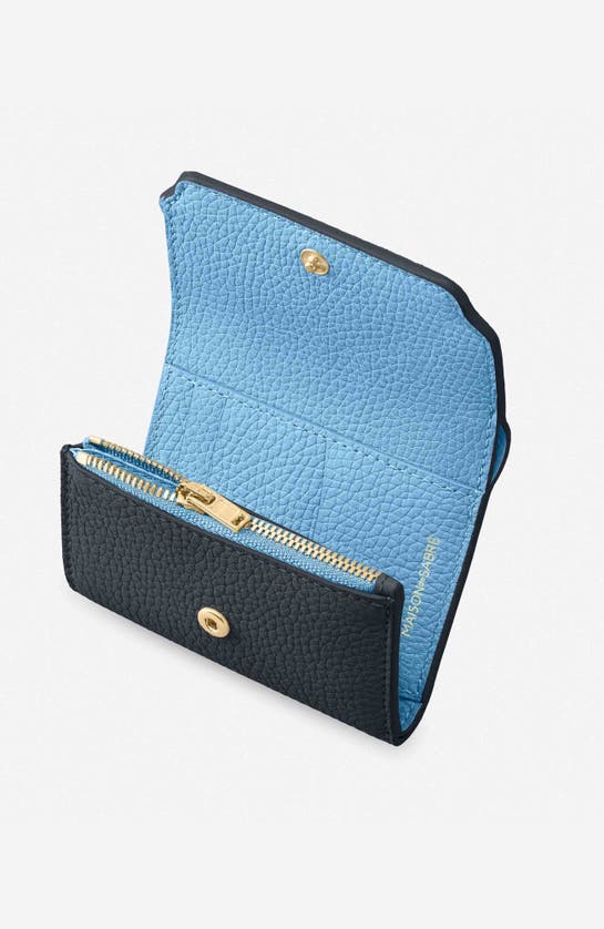 Maison De Sabre Maison De Sabré Leather Trifold Wallet In Graphite Sky