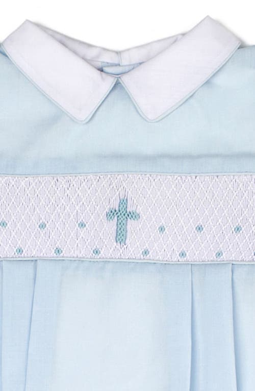 Carriage Boutique Christening Bodysuit Blue at Nordstrom,