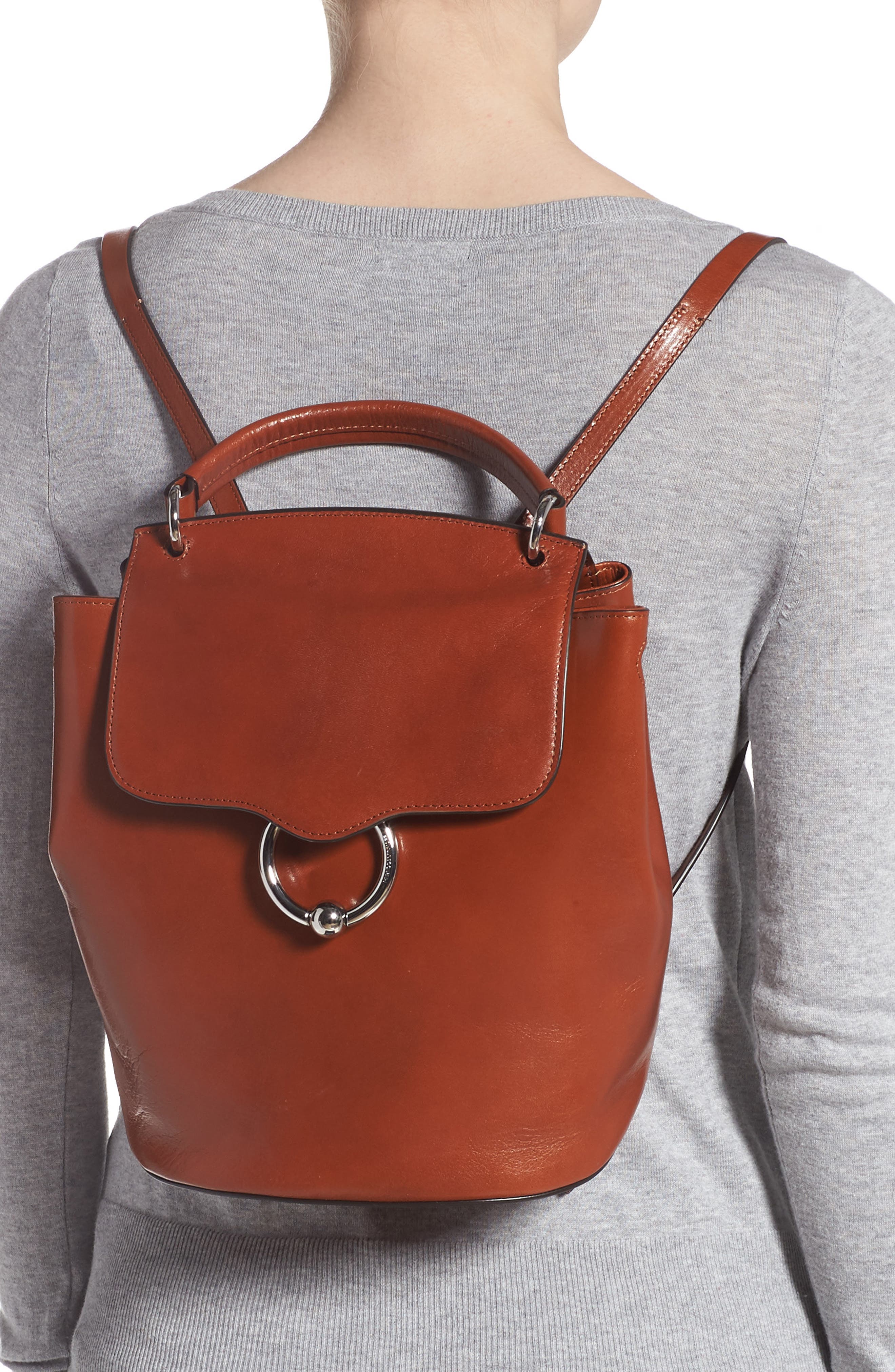 REBECCA MINKOFF,
                            Small Kate Leather Backpack,
                            Alternate thumbnail 9, color,
                            200