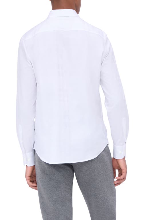 Shop Bugatchi Julian Shaped Fit Solid Cotton Button-up Shirt In White