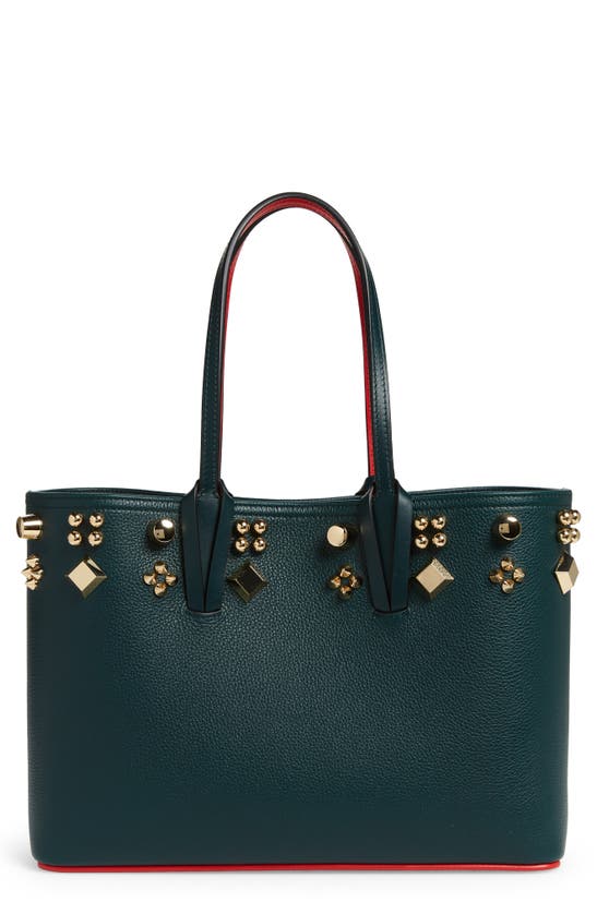 Christian Louboutin Small Cabata Studded Leather Tote In Vosges/ Gold