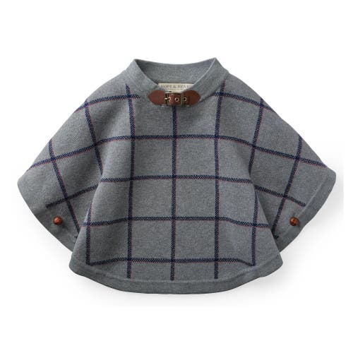 Shop Hope & Henry Girls' Organic Sweater Cape, Kids In Gray Plaid