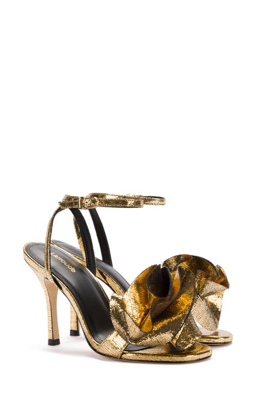 Larroudé Penelope Ankle Strap Sandal Gold at Nordstrom,