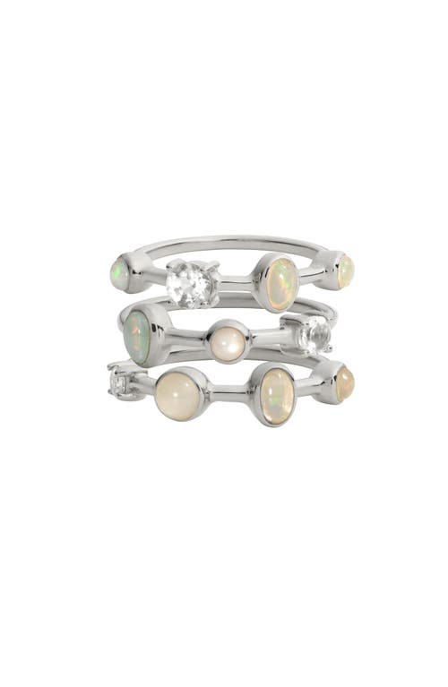 Awe Inspired Set Of 3 Full Moon Magic Rings In Sterling Silver