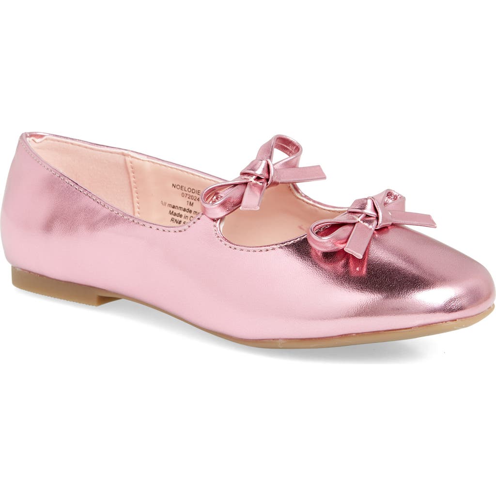 Shop Nordstrom Kids' Elodie Bow Flat In Pink Metallic