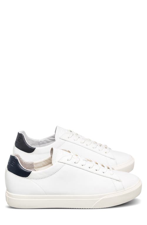 Clae Bradley Venice Leather Sneaker In White Leather Navy