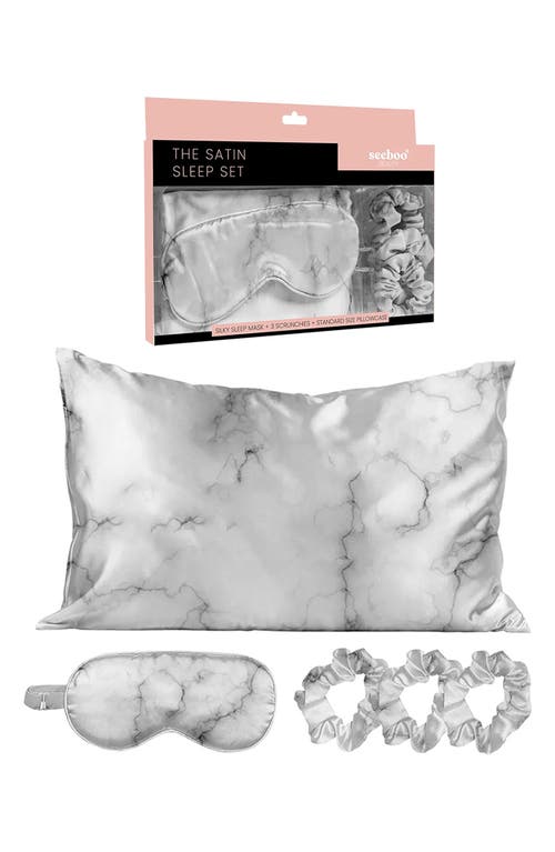 Luxury Home Satin Sleep 5-piece Set In Marble