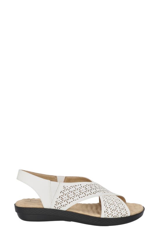 Easy Street Claudia Womens Laser Cut Cushiond Flatform Sandals In White