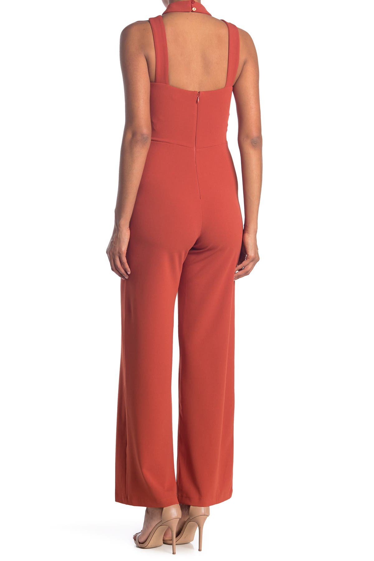 bebe choker neck jumpsuit