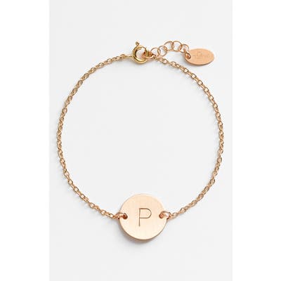 Nashelle 14K-Gold Fill Initial Disc Bracelet