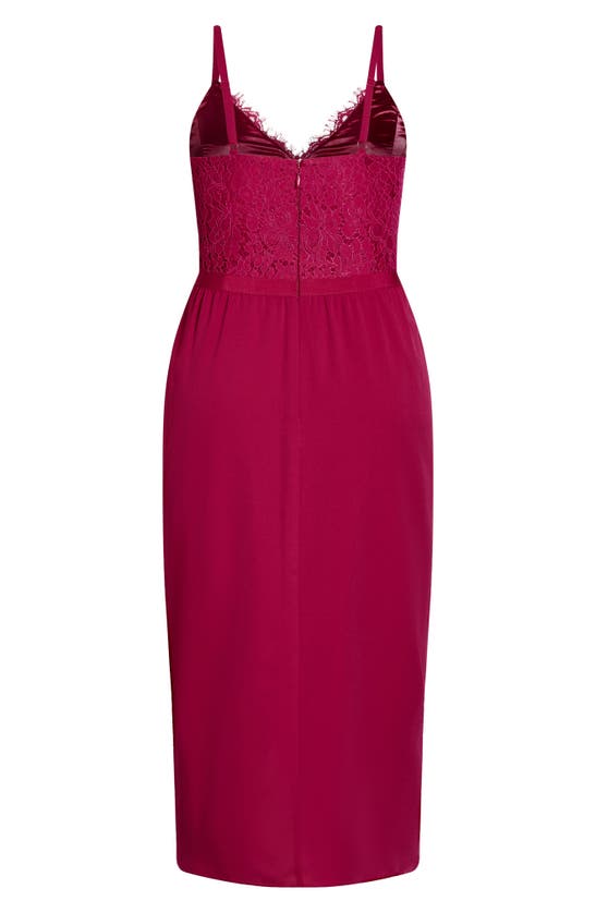 City Chic Lace Touch Dress In Rosebud