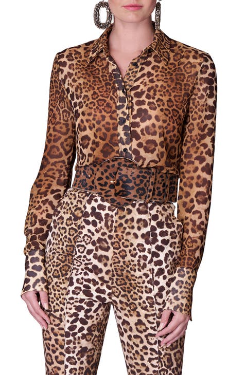 Leopard Print Button-Up Shirt
