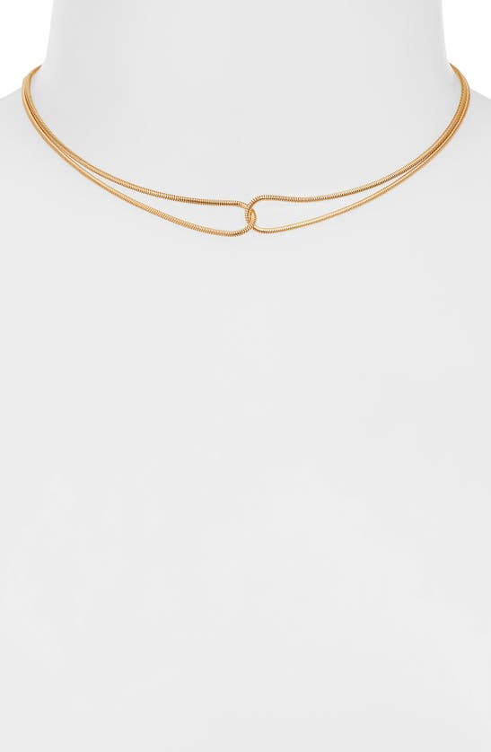 Shop Jennifer Zeuner Tomi Intertwined Chain Necklace In Yellow Gold