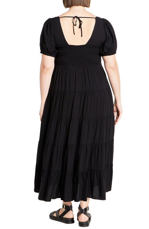 Shop City Chic Mila Tiered Maxi Dress In Black