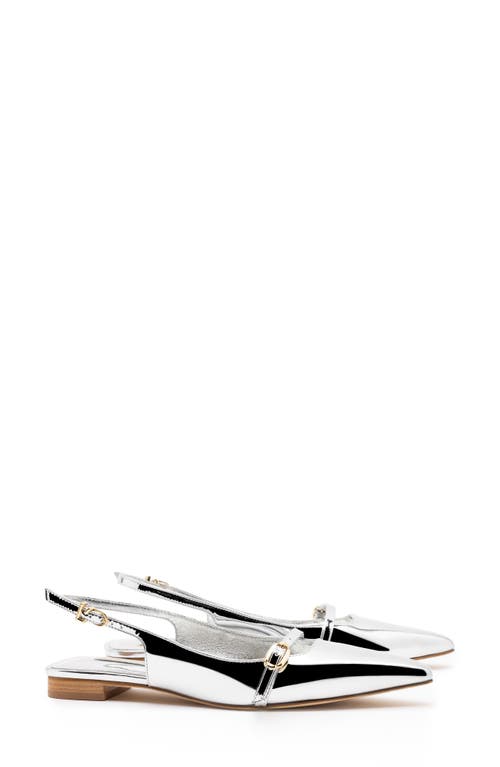 Larroudé Ines Slingback Flat Silver at Nordstrom,