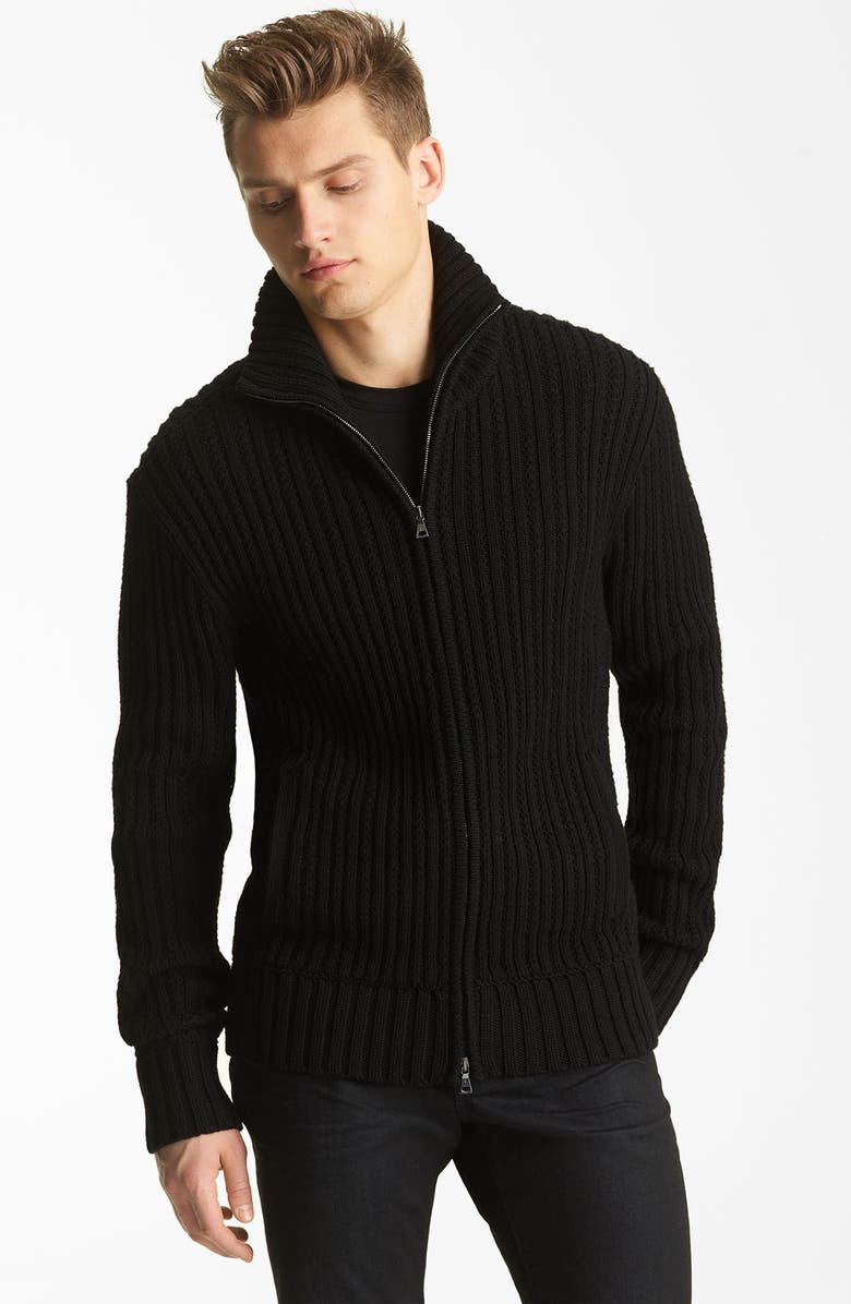 John Varvatos Collection Zip Knit Sweater | Nordstrom