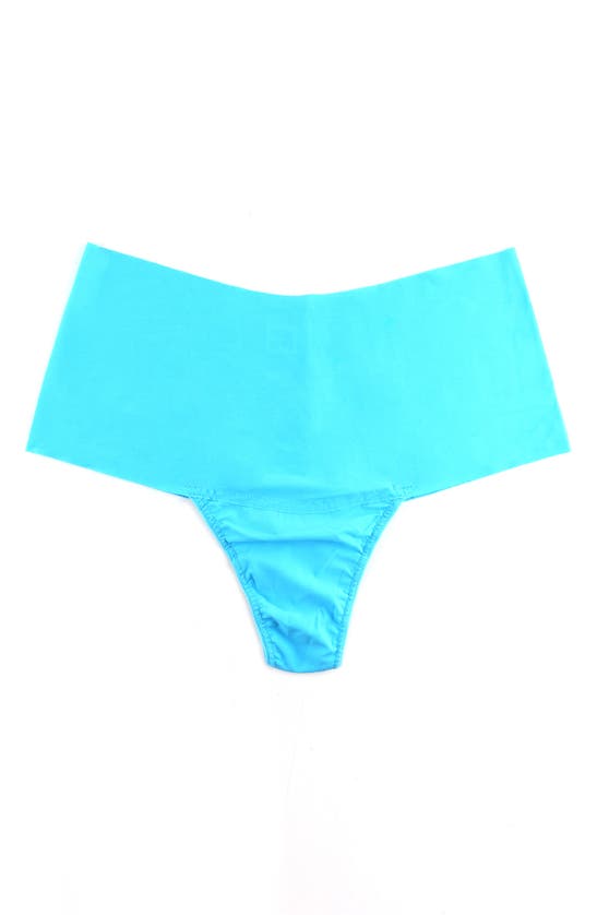 Hanky Panky Breathesoft Plus Hi-rise Thong In Pacific Blue