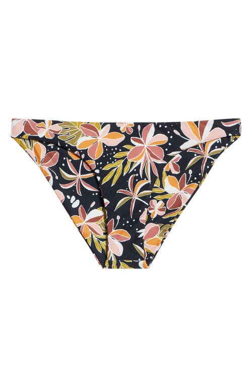 Volcom Fronds Forever Bikini Bottoms In Black Multi