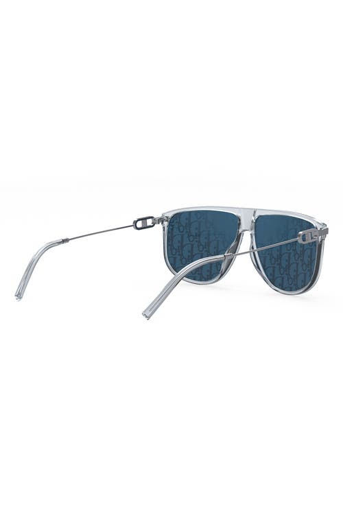 Shop Dior Cdlink S2u 63mm Square Flat Top Sunglasses In Crystal/blue