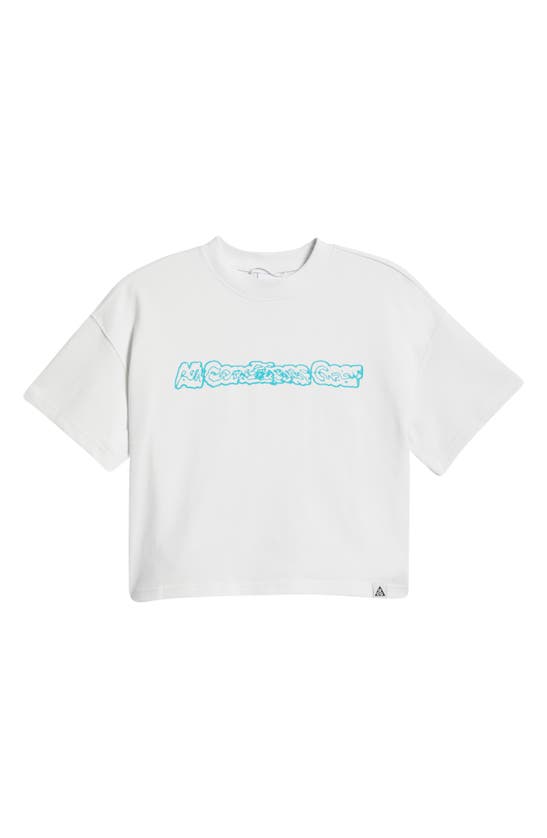 Shop Nike Dri-fit Adv Oversize Graphic T-shirt In Summit White
