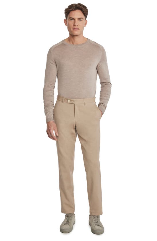 Shop Jack Victor Palmer Crossover Stretch Cotton & Wool Dress Pants In Tan