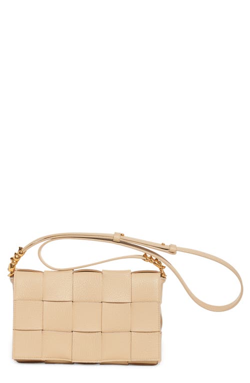 Bottega Veneta Cassette Intrecciato Leather Crossbody Bag in Porridge Gold at Nordstrom