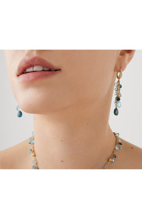 Marco Bicego Paradise Mixed Topaz Drop Earrings In 18k Yellow Gold