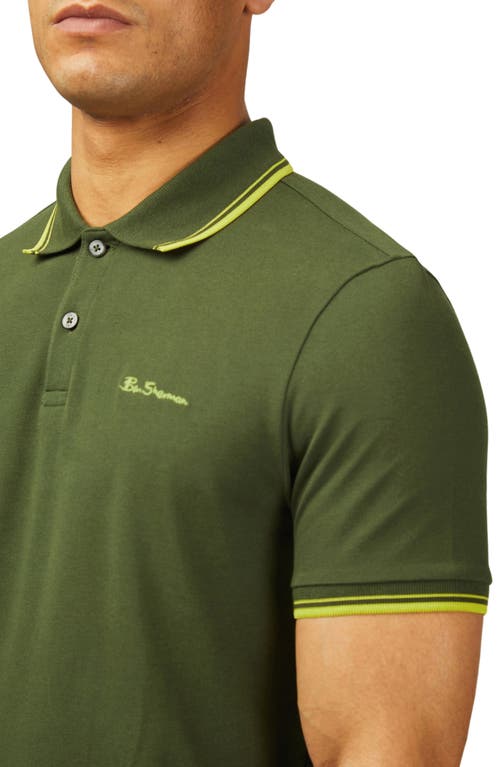 Ben Sherman Signature Cotton Pique Polo Shirt Top In Camouflage, Men's At Urban Outfitters In Camouflage