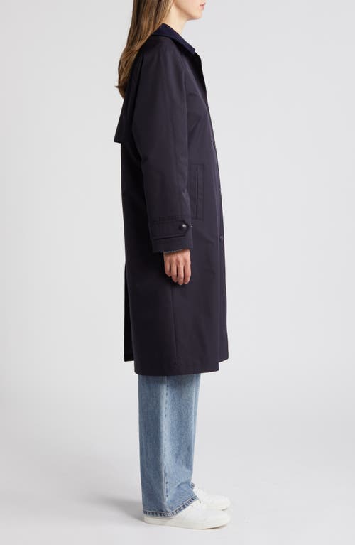 Shop Sam Edelman Mac Longline Coat With Removable Hood In Navy