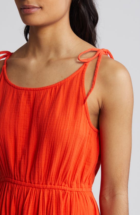 Caslon Tiered Cotton Gauze Sundress In Grenadine