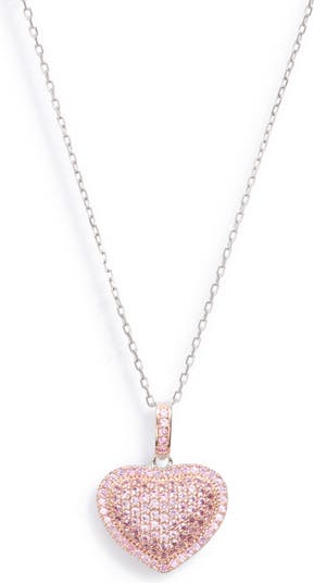 SUZY LEVIAN Sterling Silver Sapphire Heart Pendant Necklace | Nordstromrack