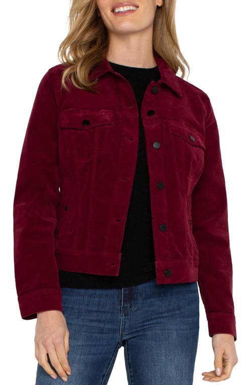 Shop Liverpool Corduroy Trucker Jacket In Ruby