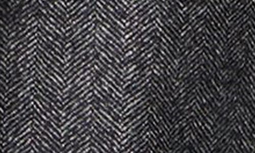 Norwegian Wool Herringbone Waterproof Wool Blend Down Coat In Grey Black Herringbone